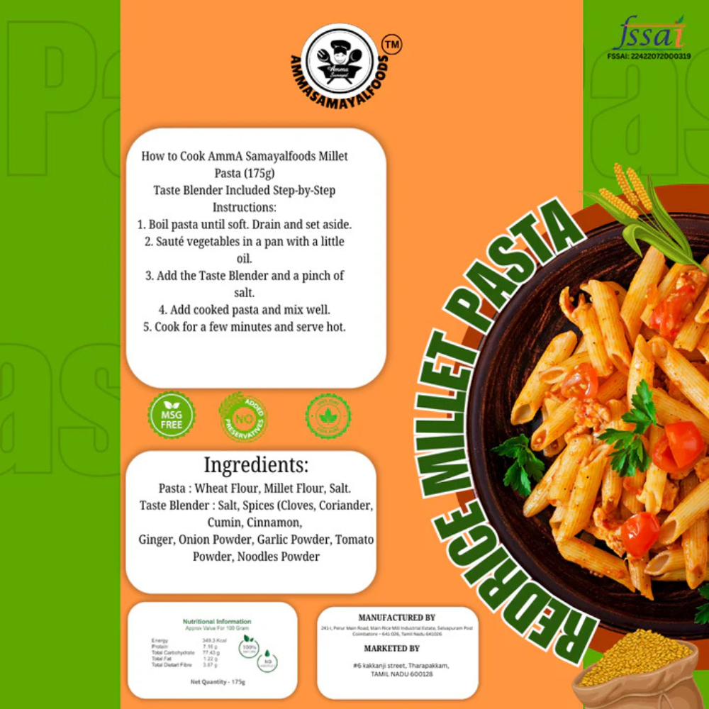 Red Rice Millet Pasta