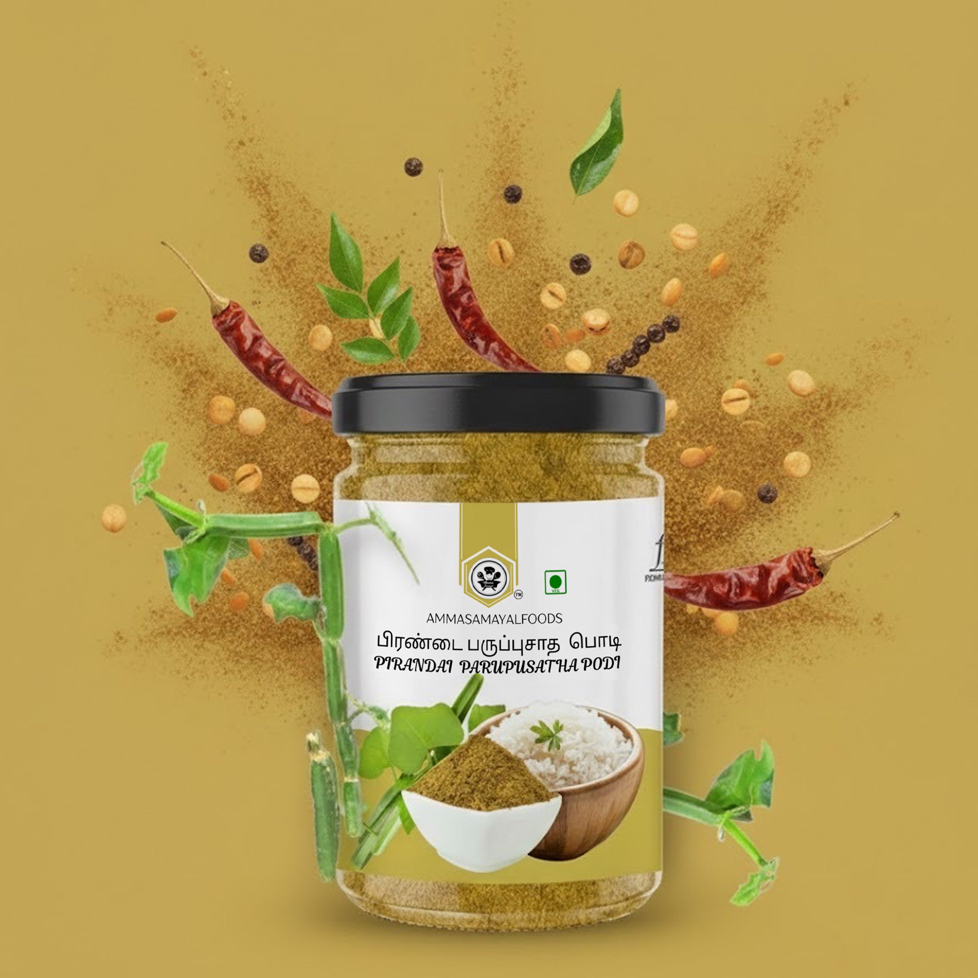 Pirandai  Paruppusatha (Rice) Podi