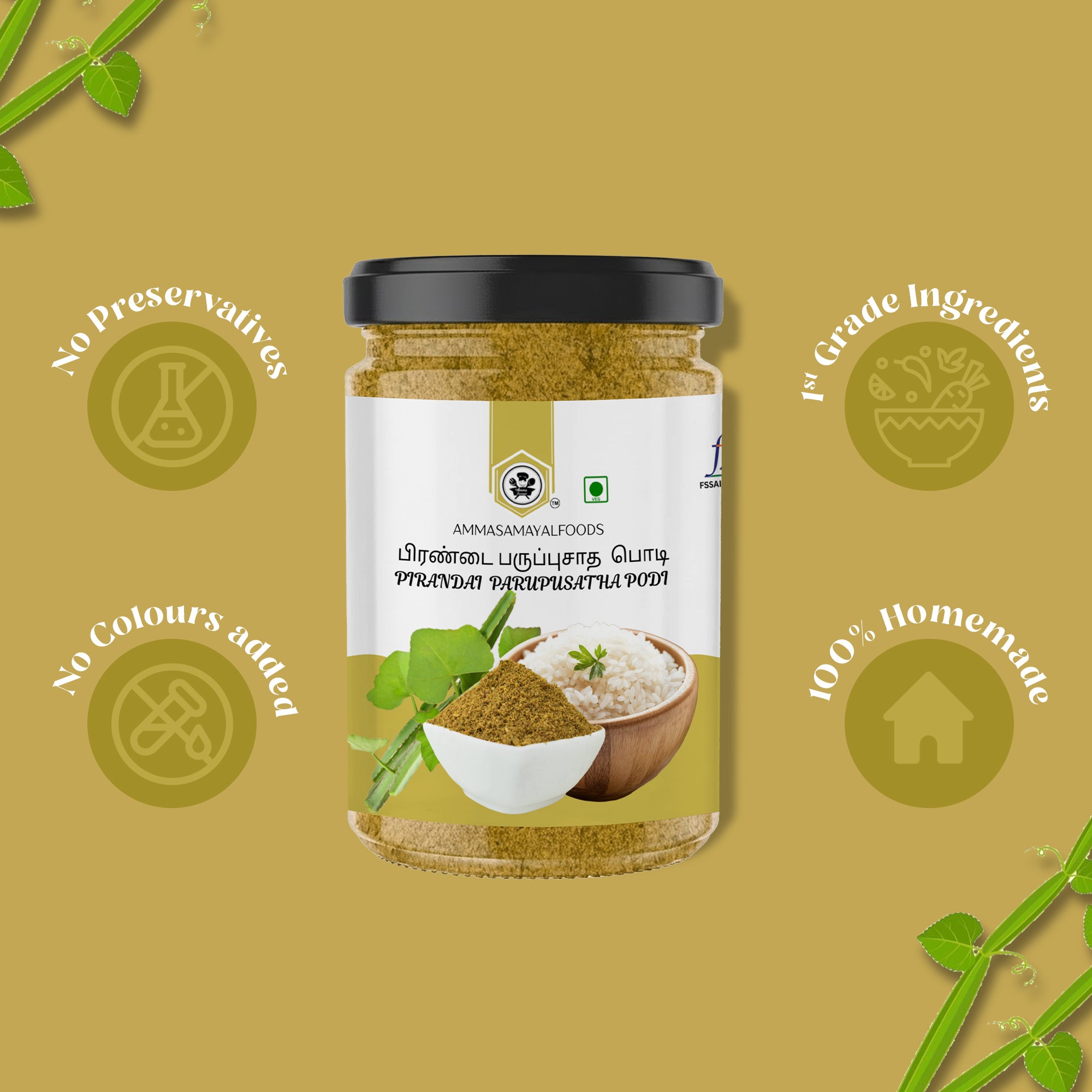 Pirandai  Paruppusatha (Rice) Podi