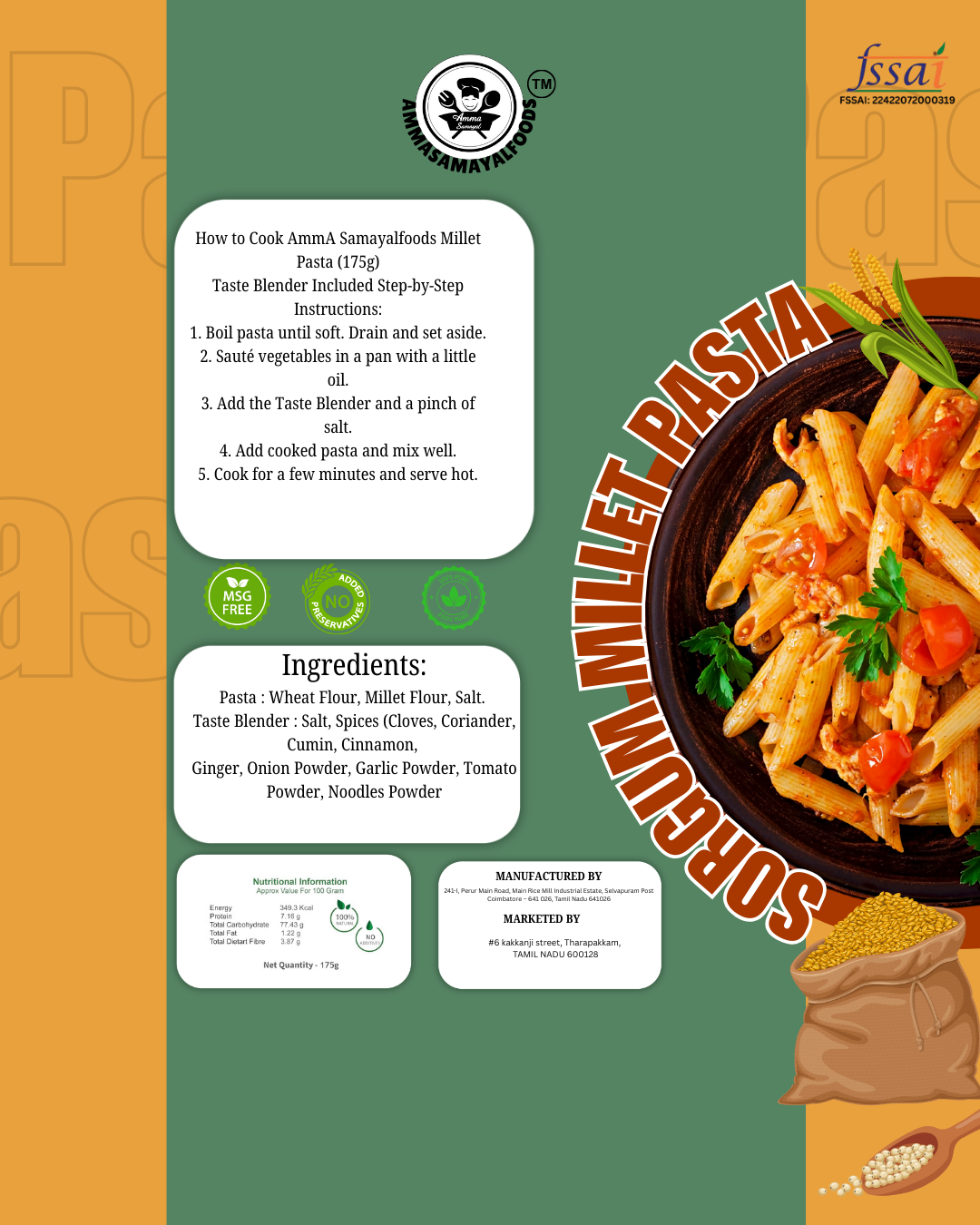 Sorghum Millet Pasta